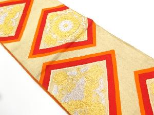 アンティーク　花菱模様織り出し袋帯(材料)(サービス品)